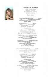 English worksheet: Shakiras song 