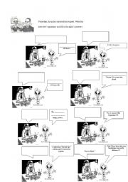 English Worksheet: Men in black meeting aliens