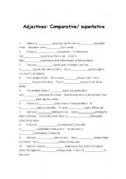 English Worksheet: adjectives- comparatives / superlatives