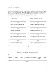 English worksheet: Adverbs of Frequency