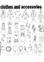 English Worksheet: clothes and accessories