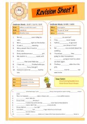 English Worksheet: Revision Sheet 1