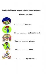 English Worksheet: What are you doing?