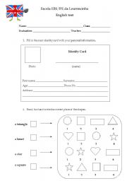 English Worksheet: 2nd grade test