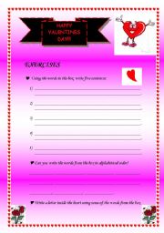 English Worksheet: Valentines exercises 