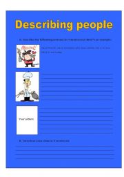 English worksheet: describing people