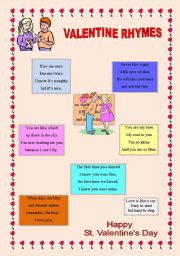 English Worksheet: Valentine Rhymes