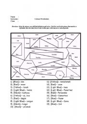 English Worksheet: colours