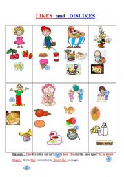 English Worksheet: FOOD  with   LIKES   and   DISLIKES