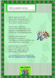 English Worksheet: The Garden Song