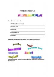 English Worksheet: Famous People