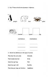 English worksheet: Oviparous/Viviparous worksheet