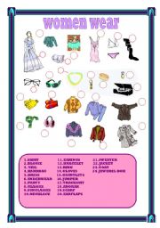 English Worksheet: women wear