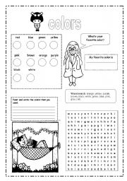 English Worksheet: colors