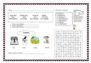 English Worksheet: months