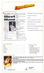 English Worksheet: manu Ginobili. Present Simple