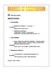 English Worksheet: DEGREES OF COMPARARISON - COMPARATIVE DEGREE