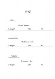 English worksheet: Is It Right?  Yes or No