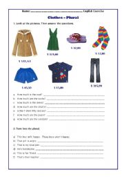 English Worksheet: Plural Form