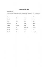 English Worksheet: vowel sounds pronunciation quiz