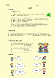 English Worksheet: Review