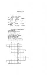 English worksheet: 5th grade test