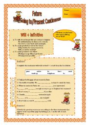 English Worksheet: Future - Will, Going to, Present Continuous