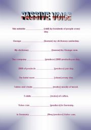 English worksheet: PASSIVE VOICE