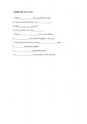 English Worksheet: Can or Cant