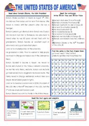 English Worksheet: ENGLISH-SPEAKING COUNTRY (12) - THE USA - EXERCISES (2 pages)