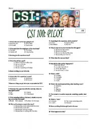 English Worksheet: CSI Las Vegas episode 100-pilot