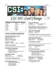 English Worksheet: CSI las vegas episode 101-cool change