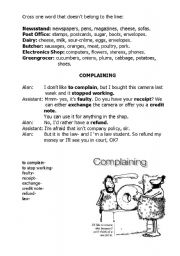 English Worksheet: Shops - complaining