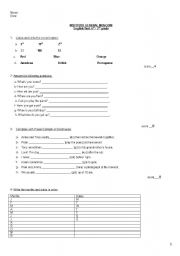 English worksheet: revision test