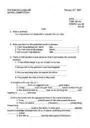 English Worksheet: grammar test