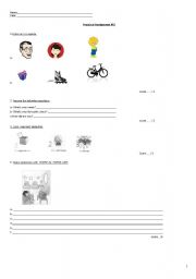 English worksheet: revision test