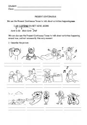 English Worksheet: Present Continuous 