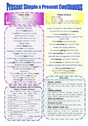 English Worksheet: Present Simple x Present Continuous 