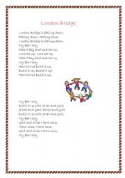 English worksheet: Nursery Rhyme  London bridge