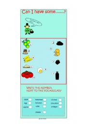 English Worksheet: Can I have...?