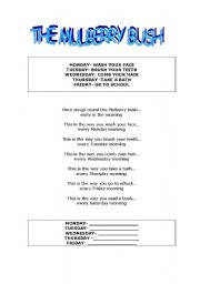 English Worksheet: The Mulberry bush worksheet