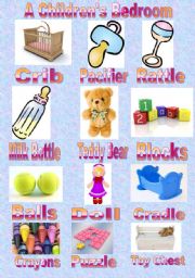 English Worksheet: A childrens bedroom