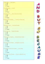 English Worksheet: Conjuctions