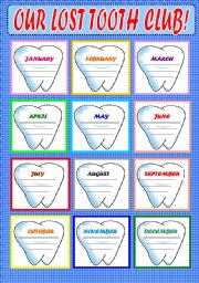 English Worksheet: Our lost  tooth club!!