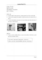 English worksheet: Lesson Plan