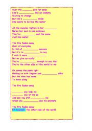 English worksheet: SONG: The other side of the world