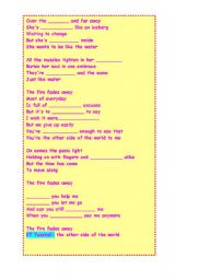 English Worksheet: SONG: The other side of the world