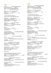 English Worksheet: Snow (Lyrics) worksheet