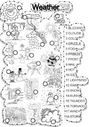 English Worksheet: WEATHER MATCH