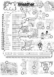 English Worksheet: WEATHER PUZZLE